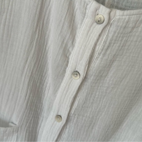 4OUR DREAMERS Soft White Gauzy Cotton Button Front Boho Lightweight Romper Sz L - Picture 4 of 7